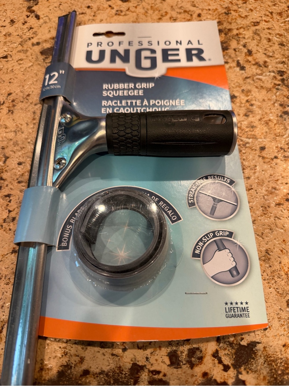 Unger Professional 12” Rubber Grip Squeegee – Brand New, Never Used
